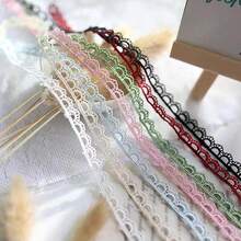 1件/1码/3码 优雅水溶性蕾丝刺绣 新款DIY手工配件，袖口、领口、窗帘缝纫材料 - 彩色 - 查看 6