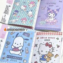 Sanrio 2025 New Cute Hello Kitty Cat Planner Notebook, A6 Portable Design, Suitable For Student Use