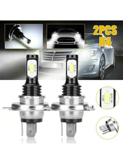 2PCS 9003/H4/HB2 LED لمبة المصابيح الأمامية ، 100W 7000LM سوبر براقة أبيض عالية/انخفاض شعاع 6000K 12-24V