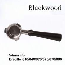 54 毫米无底手柄，适用于 Breville 浓缩咖啡机 BES840XL-BES870XL- BES87OBSXL-BES878BSS-BES88OBSS 不锈钢裸手柄双份浓缩咖啡滤篮