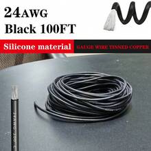 24 AWG 1 And 2pcs -Duty Silicone Wire Hook Up Cables -High-Temperature Resistant, Tinned Copper, Black And Red Perfect For DIY Applications Low Voltage Cord In Wall Audio Speaker Wire Cable Speaker Wire Cable Stereo, Car Or Home Theater