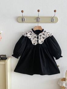 Baby Girl Vintage Ditsy Floral Dress, Autumn