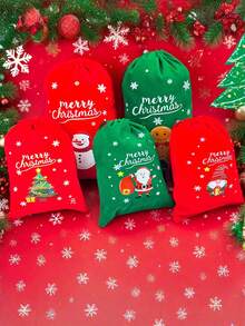 Bolsa de regalo de Navidad, Bolsa con cordón de Navidad, Bolsa para joyas, Bolsa de almacenamiento de dulces, Bolsa de transporte de juguetes, Bolsa de frutas, Papá Noel, Bolsa de regalo con árbol de Navidad, Bolsa de maquillaje, Bolsa de almacenamiento conveniente
