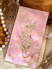 1 peça/4 peças Marcador de Livro de Metal Borboleta Vazada Clipe de Página de Livro Pingente