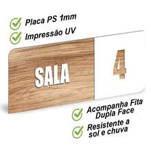 Placa Identificação De Sala Consultorio Com Número Sinalização Comercial - Branco - Visão 4