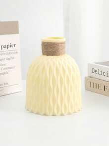 1pc Faux Silk Flower Bouquet Home Decor, Pink Floral With Green Leaves, Suitable For Wedding, Birthday, Anniversary Party, Tabletop, Living Room, Bedroom Decoration, Glass Vase - Khaki - View 14