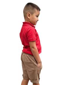 Bermuda  Masculina Marrom Neutro Infantil Moletinho - Verão 2026