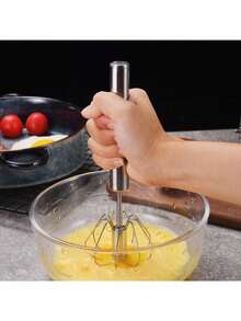 1 قطعة خلاط متعدد الوظائف 4 سرعات يدوي - بدون بطارية مطلوبة، للتشغيل باليد للخبز والطهي، خفاقة بيض نصف آلية منزلية، فرامة حليب من الفولاذ المقاوم للصدأ، خفاقة بيض