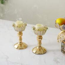 1/3 件水晶皇冠烛台，奢华金色烛台，适用于婚礼餐桌中心装饰、圣诞节、生日装饰、送给朋友的礼物、卧室、客厅、家居装饰、新年庆祝、情人节（无蜡烛）