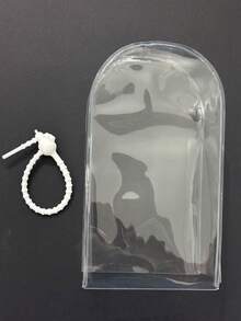 1 件透明保护防尘罩，配白色硅胶带，适用于拉布布娃娃，可挂在包上，防水防尘（不含娃娃）学校 - 透明 - 查看 6