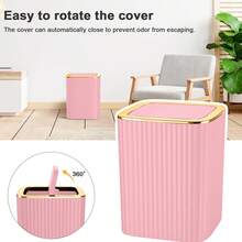 浴室配件套装，9 件粉色浴室套装，配有牙刷架、垃圾桶、乳液皂液器、牙刷杯、梳妆台托盘、肥皂盒、马桶刷、新家居浴室配件支架浴室收纳浴室装饰夏季 - 彩色 - 查看 5