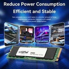 Crucial E100 1TB M.2 NVME PCIe Gen4 Internal SSD With Up To 5Gbps Transfer Speeds For Laptops And Desktops, Compatible With Storage Solutions - 黑色 - 查看 7