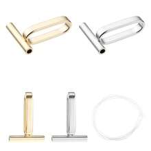 Brooch To Pendant Converter 4Pcs Pins To Pendant Gold And Silver Alloy Set With 1 Silicone Tube Hose Tool For Women Transforming Brooches Into Elegant Necklaces - 金銀 - 查看 2