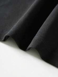 Men's Polyester Short Sleeve T-Shirt, Casual Graphic Print T-Shirt, Everyday Urban Fashion For Men, Men's Shirts, Men's T-Shirts, Men's Clothing - 黑色 - 查看 3