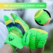 Soccer Goalie Goalkeeper Gloves – Pro-Level Super Superior Grip, Enhanced Finger Protection, Breathable & Durable Comfort For Training, Matches – Adult Sizes 6-10 - 綠色 - 查看 5
