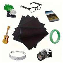 10-100 piezas Paño de limpieza de microfibra, apto para gafas, joyas, pantallas de computadora, tabletas, teléfonos, teclados, escritorios, etc. Disponible en negro, gris, colorido, excelente para Halloween, Navidad