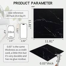 10 件 30.48 X 30.48 厘米，乙烯基大理石地板，剥离粘贴瓷砖，自粘防水浴室，适用于浴室、厨房、卧室、客厅、墙壁 - 彩色 - 查看 13
