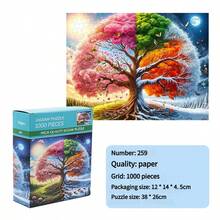 (Each Piece Is 1CM In Size)A Micro Size Seven-Color Jigsaw Puzzle Priced At 1,000 Pieces, Each One Centimeter In Size, Is Themed Around The Four Seasons Of Spring, Summer, Autumn And Winter. With Exquisite Designs, It Features Blooming Cherry Blossoms, Summer Beaches, Colorful Autumn Leaves And Snowy Winter Scenes