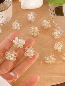 10pcs/Set Camellia Flower Rhinestone Mini Clip, Super Fairy Sweet High-End Princess Hairpin, Fashion Elegant Versatile Bangs Side Hair Clip, Suitable For Daily Outfit, Photo Shoot, Outdoor, Commute, Date, Beach Holiday Hair Claws Claw Clips Hair Clips Hair Jaw Clip Hair Clamps Hair Clutch Hair Catcher Clip Fall Winter Hair Accessories For Women For Vacation Outfits Woman - 10pcs Transparent Camellia Clips - View 7