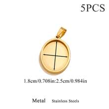 5pcs304 Stainless Steel Cabochon Pendant Setting Stones Blank Base DIY Necklace Earrings Jewelry Accessories Making - Oval Base - View 12