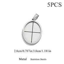 5pcs304 Stainless Steel Cabochon Pendant Setting Stones Blank Base DIY Necklace Earrings Jewelry Accessories Making - Oval Base - View 19