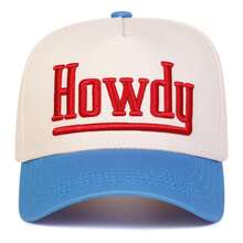 1Piece Men HOWDY Letter Embroidered Patchwork Five-Sided Baseball Cap Outdoor Adjustable Sunscreen Leisure Hat Spring Autumn Travel Tourism Beach Vacation - Multicolor - View 6