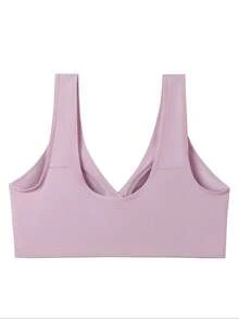 3pcs Front Closure Soft Camisole Bras For Mature Women, Wire-Free Plus Size Comfortable Lingerie,Autumn And Winter Styles,Spring And Summer Clothing - 彩色 - 查看 5