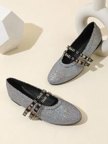 Novos Sapatos Flat Tipo Mary Jane Trançados de Fivela Única com Bico Redondo para Primavera/Outono Femininos, Sapatilhas, Sapatilhas Feitas à Mão, Outono, Ballet