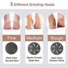 10 In 1 Electric Foot Grinder Callus Remover Professional Pedicure Machine Rechargeable Foot File Heel Dead Skin Scrubber With 3 Heads 1500mAh - White - View 5