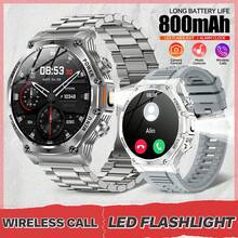 EIGIIS Reloj inteligente para hombres con batería grande de 800mAh, linterna LED potente, resistente al agua 3ATM, construcción duradera, pantalla HD de 1.8", seguimiento de actividad física, monitoreo del sueño, función de llamada, compatible con iOS y Android - Multicolor - Ver 15