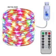 Đèn LED dây trang trí 3m/5m/10m/20m/30m, dây đèn nhấp nháy USB cắm vào dây đèn bạc có điều khiển từ xa 8 chế độ, đèn bầu trời đầy sao ngoài trời, trang trí tiệc cưới Giáng sinh tự làm (Trắng ấm/Màu/Trắng) dây đồng nguyên chất 8 chế độ có điều khiển từ xa - Nhiều màu - Xem 22