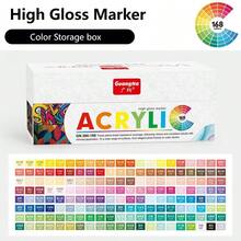 广纳14套丙烯颜料马克笔，每套12支，共168色 | 子弹头笔尖，线条清晰 | 高覆盖率，大容量墨水 | - 艺术、手工、日记必备，返校礼物 - 彩色 - 查看 3