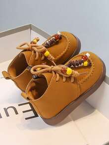 1 Pair Minimalist Versatile, Fashionable Casual Autumn/Winter New Charm Ankle Boots, Shoes, Suitable For Kids Boys And Girls