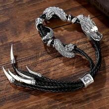 Unique Dragon Design Men's Bracelet -  Fashion Accessory With Adjustable Clasp, Stylish Gift Idea For Him - Perfect For Everyday Wear - Adjustable Size - View 5