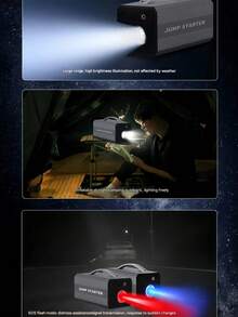 محرك تشغيل السيارة المحمول وضاغط الإطارات من CARSUN، سعة حتى 6 لتر بنزين/4 لتر ديزل، ضاغط هواء رقمي 150 رطل/بوصة مربعة مع إضاءة LED، شاحن هاتف للطوارئ، بطارية ليثيوم للسيارات والدراجات النارية والدراجات والكرات الرياضية