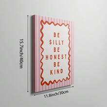 1幅复古粉色帆布墙画，印有“保持童真，诚实待人，善良待人”字样，复古条纹海报，少女风装饰，适合婴儿房、公寓、儿童房，可作为送给她的礼物，可选无框或有框。 - 彩色 - 查看 9