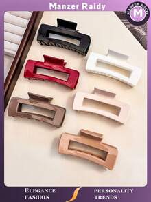 1 chiếc kẹp tóc silicon mới, kẹp tóc co giãn cao cấp dành cho nữ, kẹp tóc cỡ lớn, phụ kiện tóc nữ. Chất liệu silicon mềm mại, kẹp vuông lớn, chắc chắn, phù hợp với mọi độ dày tóc, có thể uốn cong tự do mà không bị biến dạng, bền bỉ, cần thiết cho kỳ nghỉ thu/đông, phụ kiện tóc thanh lịch dành cho nữ. - Nhiều màu - Xem 3