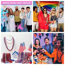 24pcs Bohemian Style Multi-Layer Plastic Acrylic Beaded Necklace, Geometric Circle Pattern, Handmade, Suitable For Festival And Daily Wear, St. Patrick's Day Necklace, Green Mardi Gras St. Patrick's Day Beaded Necklace - Multicolor - View 8