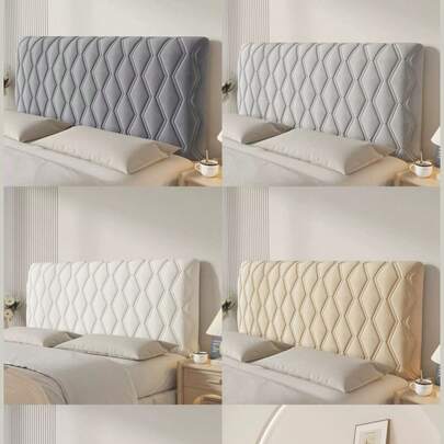 1 天鹅绒加厚床头板套，适用于全尺寸加州特大号床，绗缝床头板套，柔软防尘保护套，适用于卧室装饰，可水洗，长款保护套带垫子，适合特大号床，弹性填充，优雅双人床、单人床，适用于木床、情侣。