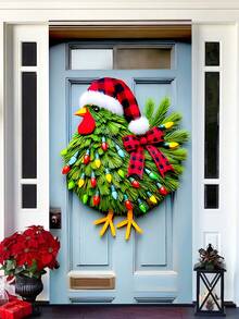 Decorazione natalizia per porta a forma di pulcino - Decorazione festiva versatile in poliestere, perfetta per porta d'ingresso e parete, senza batterie necessarie, 180 x 90 cm, decorazione natalizia