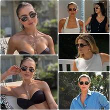 Gafas de Sol Retro, Lentes de Sol para Mujeres y Hombres Lentes Plegables UV Protection, Gafas Polarizadas Clásico Medio Marco para Conducir y Deportes al Aire Libre - 1 - Ver 6