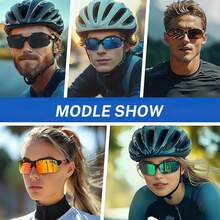 ¡RecomendadoGafas de Sol Deportivas Polarizadas Hombre y Mujer,Gafas Deportivas Ciclismo,Protección UV400,Adecuadas Senderismo,Deportes,Pesca,Ciclismo,Etc¡Top de Temporada - Azul oscuro + Verde + Naranja - Ver 2