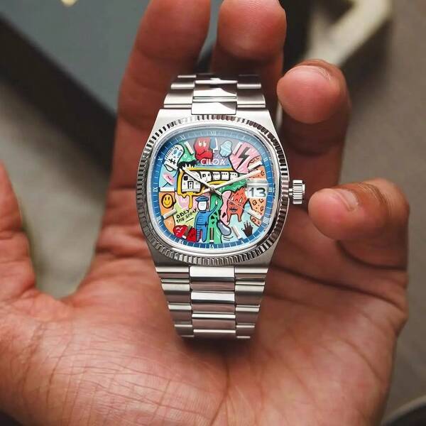 1pc CILOA Men's Highly Attractively Cartoon Design Large Dial Waterproof Quartz Watch, Everyday Wear