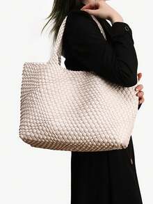 手工编织单肩腋下包女2025新款时尚百搭大容量托特包母子包