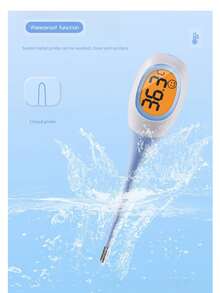 Oral Thermometer, Large Screen LCD Three-Color Backlight Electronic Thermometer/Water-Proof Thermometer