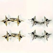 3/4 pares de clips de cinturón de mezclilla con forma de estrella, hebillas de mezclilla ajustables y reutilizables, estilo callejero dulce, lavables a mano, adecuadas para bodas, fiestas, playas, ocio y deportes, sin plumas, no textiles, decoración de rhinestone, hebilla de artefacto de cintura con forma de estrella de cuatro puntas, hebilla de artefacto de cintura de pantalones ajustable de grande a pequeño sin perforación