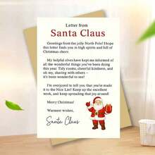 1pc Interesting Gift: Santa Claus Letter Christmas Greeting Card, Suitable For Friends And Family, Christmas Surprise Gift, Carrying Messages Of Happiness And Joy From The North Pole