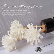 5/10 piezas Juego de palitos difusores y flores de espuma blanca, palitos de difusión de aromaterapia de flores de espuma, palitos de fibra, palitos de evaporación de aceites esenciales, accesorios de decoración del hogar, adecuados para dormitorios, oficinas, baños, fiestas de bodas