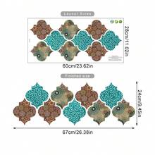 SURELIFE 1pc Islamic Muslim Mosaic Retro Art Mural Wallpaper Cabinets Wardrobe Door Bedroom Living Room Home Decor Waterproof Peel And Stick Wall Paper Wall Stickers Wall Decor Room Decor Wallpaper Peel And Stick