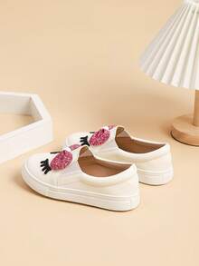 1 Pair New Girls White Sneakers, Children's Sports Shoes, Cute Girls Shoes, White Student Flat Shoes, Casual Breathable Versatile Comfortable, Suitable For Outdoor Sports, Student Campus Shoes